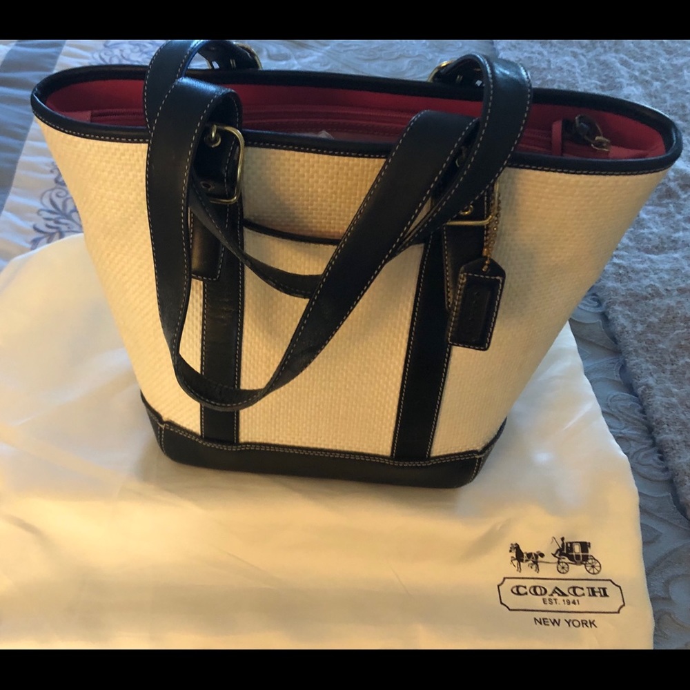 Vintage Coach straw bag